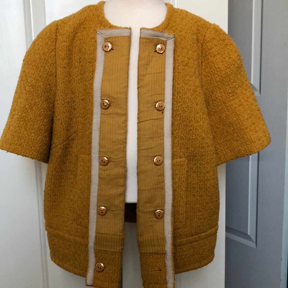 Anthropologie Cidra Cropped Yellow jacket
